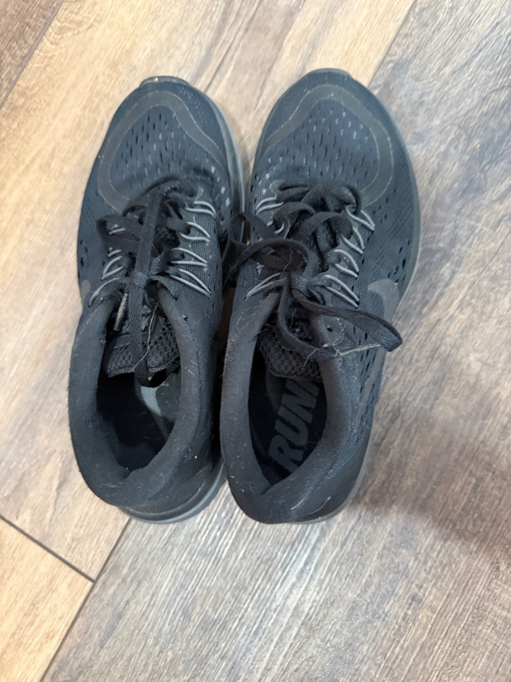 Nike Black Athletic Shoes with Green Insoles